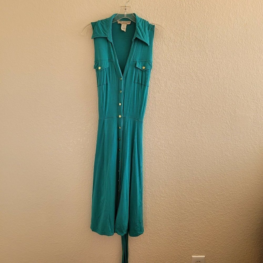 Karen Alexander vintage Button Down Shirt Dress , Fit And Flare , Knee Length A2 - Picture 3 of 12